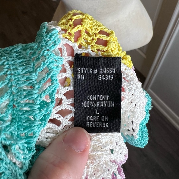 Vintage Cyrus Crochet knit cardigan boho shells - Picture 6 of 8